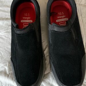 Wrangler Men's Black Suede Slip-On Loafers